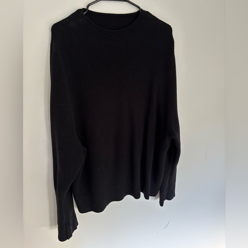 Banana Republic Factory Black Funnel Neck Ribbed Sweater Size XXL - Picture 2 of 11
